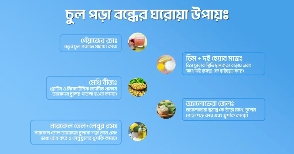 চুল পড়া বন্ধের ঘরোয়া উপায় (কার্যকরী প্রতিকার)