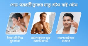 শেভ-পরবর্তী ত্বকের যত্নে স্টেপ-বাই-স্টেপ