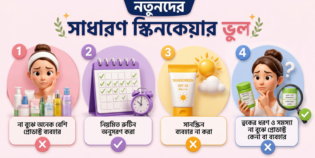 নতুনদের সাধারণ স্কিনকেয়ার ভুল