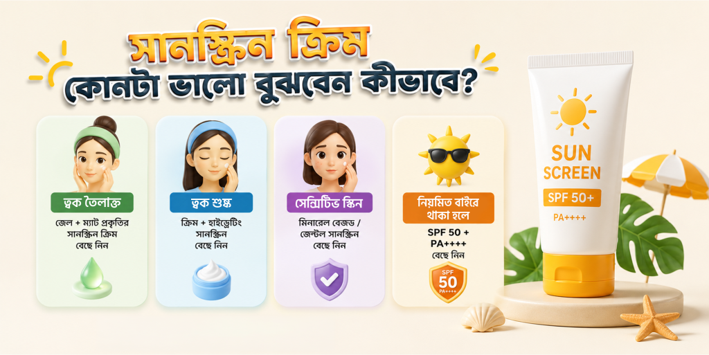 সানস্ক্রিন ক্রিম কোনটা ভালো বুঝবেন কীভাবে?